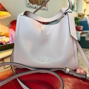 kate spade Pebbled Leather Shoulder Bag in Pale Pink